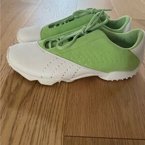 Women’s Puma White and Light Green Golf Shoes